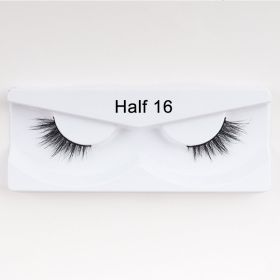 1Pair Mink Half Lashes Soft Thick Eye End Lengthening Faux Eyelashes Natural Long Handmade Eyelash Cross Curl 3D Lash For Makeup - 16