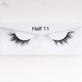 1Pair Mink Half Lashes Soft Thick Eye End Lengthening Faux Eyelashes Natural Long Handmade Eyelash Cross Curl 3D Lash For Makeup - 11