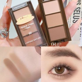 3 Color Eyebrow Powder Palette Waterproof Portable Easy To Color Eyebrow Cream Long-lasting Natural Eyebrow Powder Makeup Tools - 01