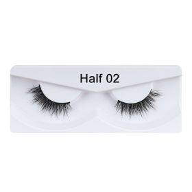 1Pair Mink Half Lashes Soft Thick Eye End Lengthening Faux Eyelashes Natural Long Handmade Eyelash Cross Curl 3D Lash For Makeup - 02