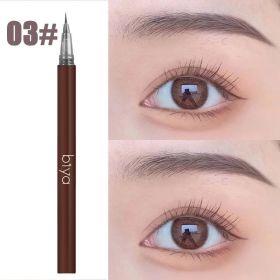 Newly 0.01MM Ultra Thin Head Liquid Eyebrow Pen Natural Waterproof Sweat-proof Eyebrow Pencil For Beginners In Makeup Cosmetic - 1pc Grey