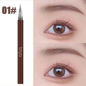 Newly 0.01MM Ultra Thin Head Liquid Eyebrow Pen Natural Waterproof Sweat-proof Eyebrow Pencil For Beginners In Makeup Cosmetic - 1pc Brown