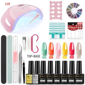 Nail Gel Kit Professional Nail Set With 120W/54W UV Nail Lamp And Nail Drill For All Drying Gel Nail Polish Manicure Set - YH04-4