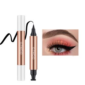 1PC Super Double-headed Black Liquid Eyeliner Pencil Waterproof Triangle Shape Seal Stamp Tattoo Eyes Liner Makeup - black