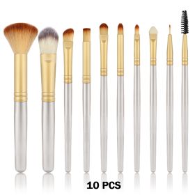 24Pcs Makeup Brushes Set Cosmetics Foundation Blush Kit Powder Eyeshadow Tool Kabuki Blending Make Up Pinceles De Maquillaje - Champagne-10PCS