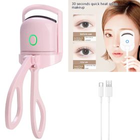 Eyelash Curler Portable Electric Heated Comb Eye Lash Perm Long Lasting Eyelashes Curls Thermal Eyelash Curler Makeup Tools - Pink