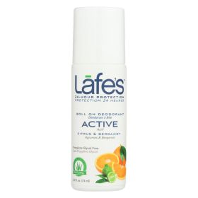 Lafe's Citrus And Bergamot Active Roll-On Deodorant - 1 Each - 2.5 FZ - 1803154