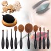 10-PCS Oval-Shaped Makeup Brush Set - Black