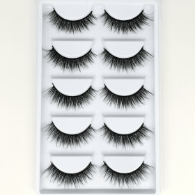 Home Beauty Makeup False Lashes Cosmetics Eyelash - Black - 5 Pairs