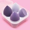 Different Sizes Makeup Sponge Dry&amp;Wet Use Cosmetic Puff Sponge maquiagem Foundation Powder Blush Beauty Tools with Storage Box - Yellow