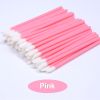 50pcs Diposable Lip Brush Makeup Mascara Wands Lipstick Micro Brushes Applicators Cleaner - 50pcs Pink