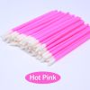 50pcs Diposable Lip Brush Makeup Mascara Wands Lipstick Micro Brushes Applicators Cleaner - 50pcs Hot pink