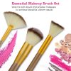 24Pcs Makeup Brushes Set Eye Shadows Face Foundation Brushes Cruelty-Free Synthetic Fiber Bristles - Gold