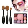 10-PCS Oval-Shaped Makeup Brush Set - Black