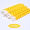 50pcs Diposable Lip Brush Makeup Mascara Wands Lipstick Micro Brushes Applicators Cleaner - 50pcs Yellow