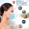 Disposable Face Mask Adult Breathable Mask with Nose Clip Ear Loop 100 Pack Blue - default