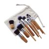 11 Pcs Bamboo Handle Makeup Brushes Beauty Tools Set - A