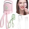 Portable Heated Eyelash Curler Electric Temperature Control Mini Eyelash Curler Electric Charging Makeup Tool - pink - 150mA