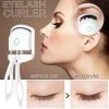 Portable Heated Eyelash Curler Electric Temperature Control Mini Eyelash Curler Electric Charging Makeup Tool - white - 150mA