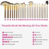 24Pcs Makeup Brushes Set Eye Shadows Face Foundation Brushes Cruelty-Free Synthetic Fiber Bristles - Gold