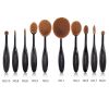 10-PCS Oval-Shaped Makeup Brush Set - Black