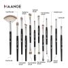 MAANGE 12 Pcs Makeup Brushes Set Eyeshadow Eyeliner Eyelash Eyebrow Brush Beauty Make up Blending Tools Maquiagem - Black