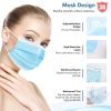 Disposable Face Mask Adult Breathable Mask with Nose Clip Ear Loop 100 Pack Blue - default