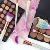 11Pcs Mermaid Makeup Brushes Eyebrow Shadow Face Slender Tool Pink Set Useful US - as pic