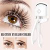 Portable Heated Eyelash Curler Electric Temperature Control Mini Eyelash Curler Electric Charging Makeup Tool - white - 230mA