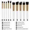 Travel Kit Mini Makeup Brush Set of 10 (White Gold) - default