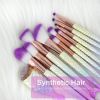 11Pcs Mermaid Makeup Brushes Eyebrow Shadow Face Slender Tool Pink Set Useful US - as pic