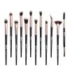 MAANGE 12pcs Eye Makeup Brushes Set With Cosmestic Bag Eyeshadow Blending Eyeliner Eyelash Eyebrow Brushes Make Up Professional - Black stick rose gol